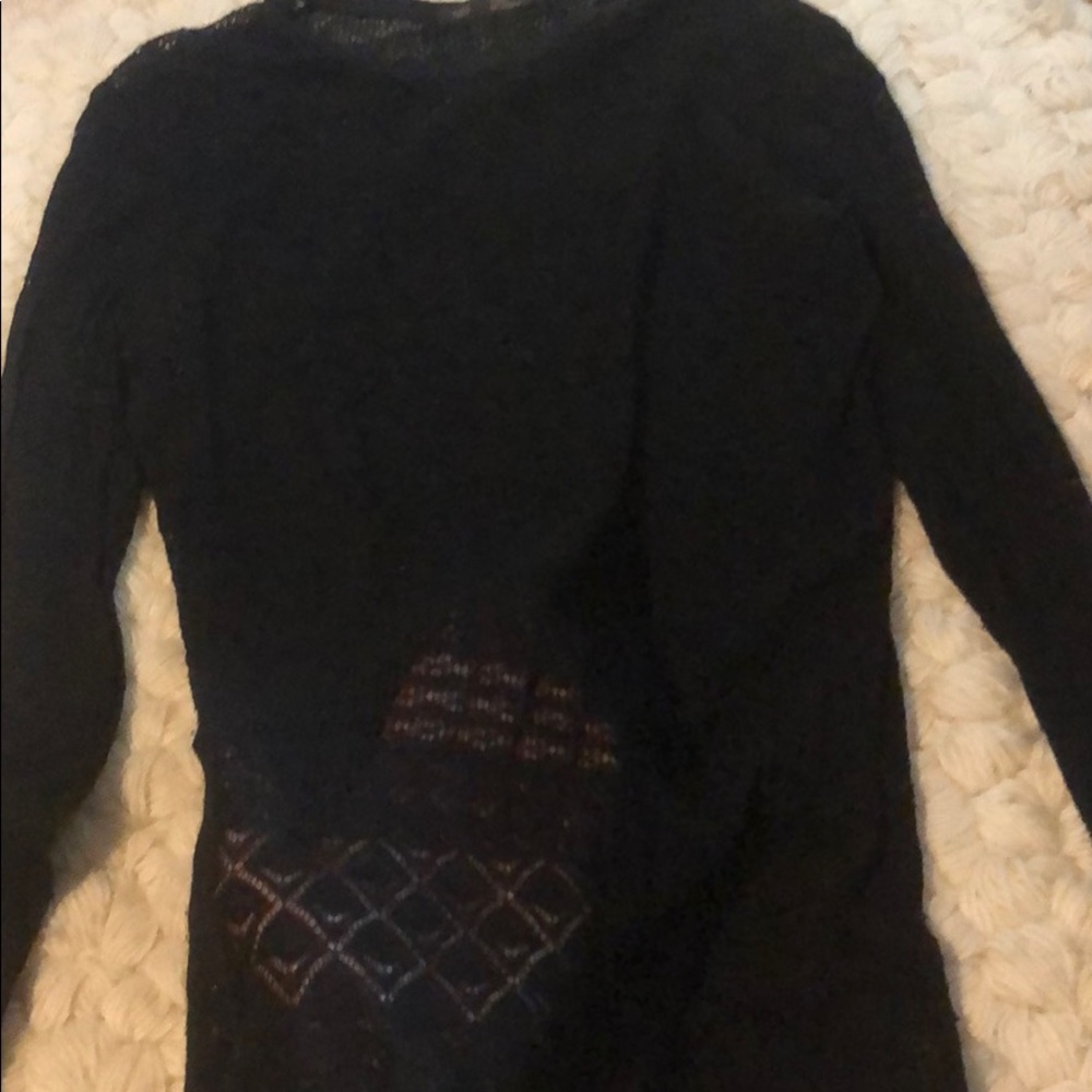 Zara knit long sleeve top sheer